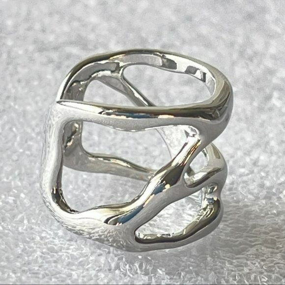 NEW Silver Triple Layers Open Ring For Women‎ Adjustable - Picture 1 of 9